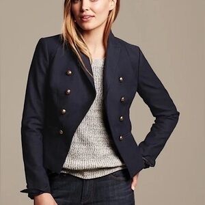 Banana Republic Navy Cutaway Blazer. Size 00 Petite.
